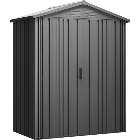 Hoggar – Caseta Jardín Exterior de metal Pioneer Y20 – 1,14m2 - Doble Puerta Reforzada – Cierre con Llave Incluida - Columnas en V - Techo Robusto - Tratamiento anticorrosión – Resistente a todo tipo