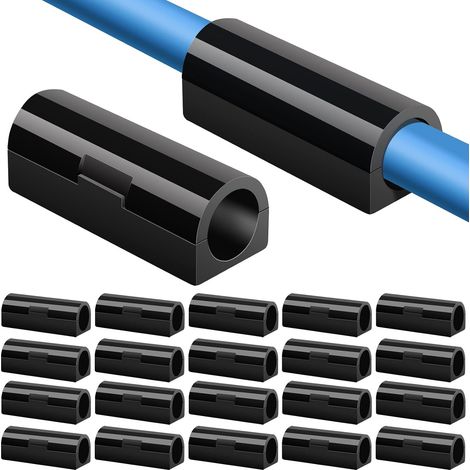 Clips de câble noirs auto-adhésifs 20 pièces, supports de câbles auto-adhésifs, supports de câbles auto-adhésifs pour la maison, ordinateur, TV, câbles d'extension d'alimentation (1/5)