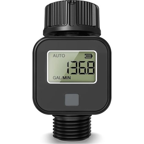 Medidor de agua/caudalímetro digital de alta precisión IP6X que mide el consumo y el caudal de agua para mangueras de jardín exteriores (SGS05-G) (1/4)