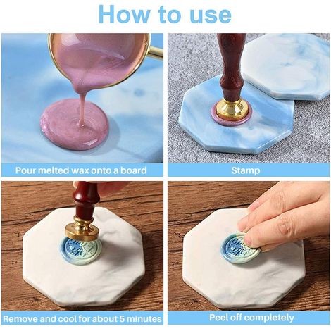 Poêle Électrique Four à Wax pour Cachets Vintage Candle Holder Bois 7.3x3.8cm Fonte Rapide Wax Beads pour Invitations Cadeaux Craft 1x Four à Wax (1/5)