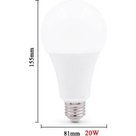 Ampoule LED à économie d'énergie pour l'éclairage domestique intérieur-E27, 20W, 2700-3500K, AC220-240V, blanc, 1pc (1/4)