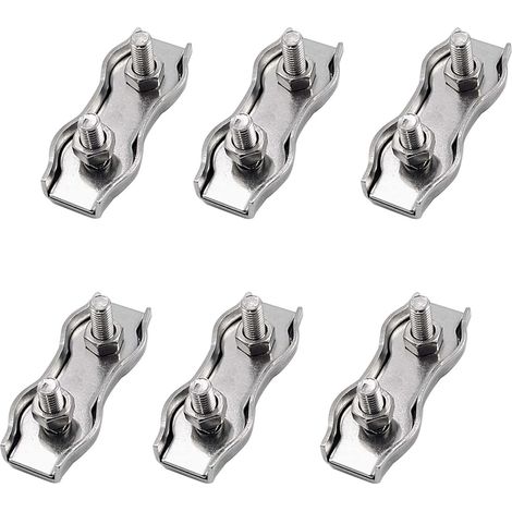 Serre-Cable - M4 - Acier Inoxydable 304 - Pour Câble Acier Ø4 mm - Fixation de Câbles Métalliques en Chantier, Marine ou Installation Extérieure - 6 Pièces