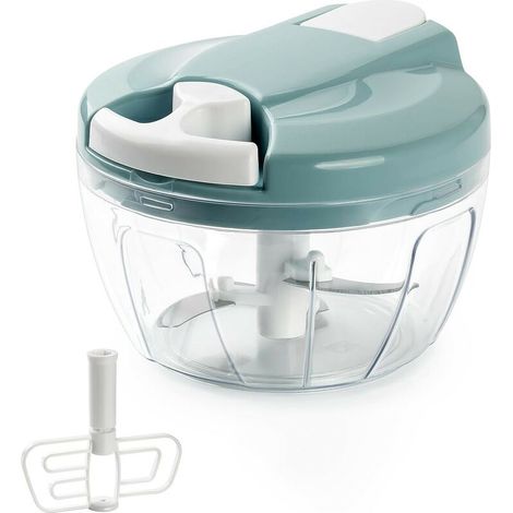 Mini Hachoir Manuel 520ml, Coupe Oignon Manuel Acier Inoxydable 3 Lames (1/5)