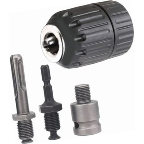 Satz mit 4 Adaptern für 10-mm-Schlagbohrfutter mit Rundsechskantschaft und Adapter für Elektroschrauber (1/5)