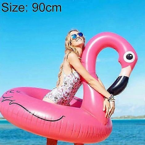 Bouée gonflable en forme de flamant rose, 90 cm, pour la natation en piscine, la détente, un accessoire flottant destiné aux activités nautiques récréatives.-AquaForge (1/4)