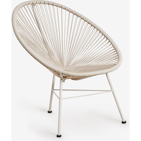 Sklum – Fauteuil relax Acapulco en acier et osier synthétique – Structure durable avec traitement peinture en poudre – Dimensions 84cm x 74cm x 85cm