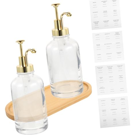 Distributeur de Sirop Verre avec Pompe pour Café Cuisine ou Bar à Café Bouteille de Sirop (1/5)