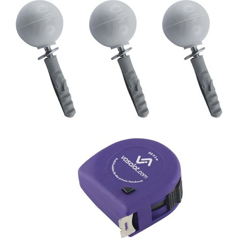 vasalat Türstopper Boden & Wand 2in1 zum Schrauben ø 35mm, Höhe 31mm + Montagezubehör, Kunststoff grau - 3 Stück (1/3)