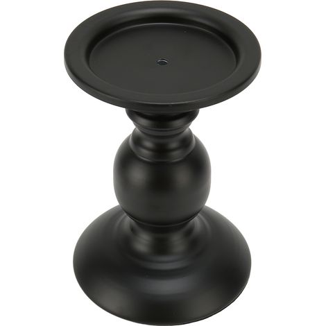 Chandelier cylindrique, chandelier cylindrique en métal noir mat antirouille, ornement de table. (1/5)