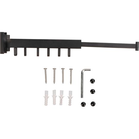 Support mural pliable 1 étagère pour linge, aluminium rétractable sans perçage, séchoir à vêtements pour intérieur balcon. (1/5)
