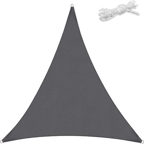 Kaelt - Voile d'ombrage Triangulaire Voile d'ombrage Gris Ombre 444m Jardin Anti-UV Voile d'ombrage Abri d'ombrage Filet d'ombrage (1/4)