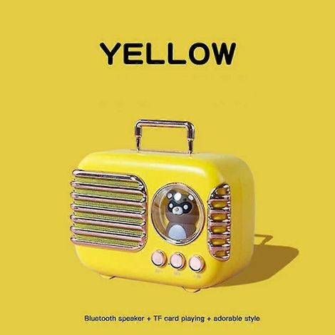 Enceinte rétro sans fil avec micro intégré (jaune) (1/5)