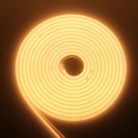 RGB Neon LED Strip, 220 V 288 LEDs/M, Waterproof IP65 COB Flexible Waterproof Cuttable Silicone LED Strip Light for Indoor/Outdoor DIY Decoration, Warm White, 1 m (1/5)