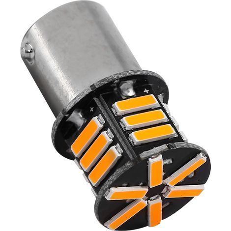 2er-Pack 1156 BA15S LED-Lampen für Autoblinker, gelb, 21 SMD (1/5)