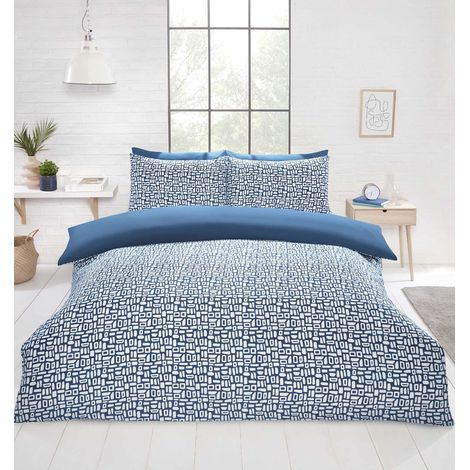 Parure de lit en Microfibre avec Housse de Couette et taies d'oreiller incluses Bleu (1/5)