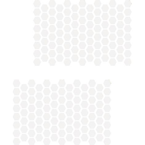 Autocollants hexagonaux noirs en vinyle pour vitres de-Blanc (1/2)