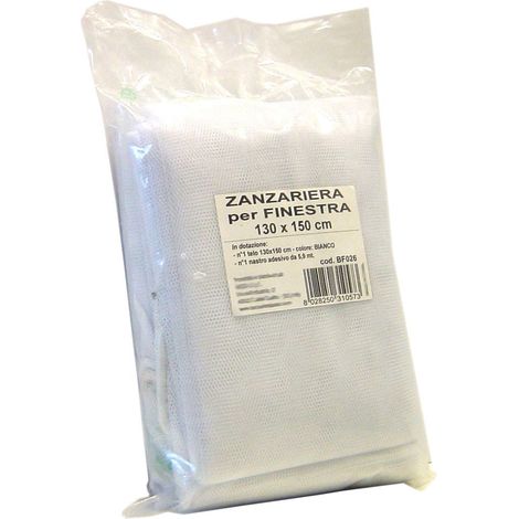tenda zanzariera moschiera in poliestere per finestra 130x150 cm bianco (1/2)
