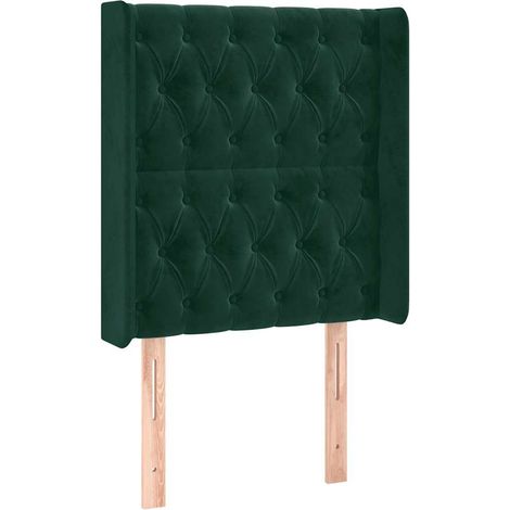 Testiera  Testata del letto ad Orecchio Verde Scuro 83x16x118/128 cm in Velluto (1/5)