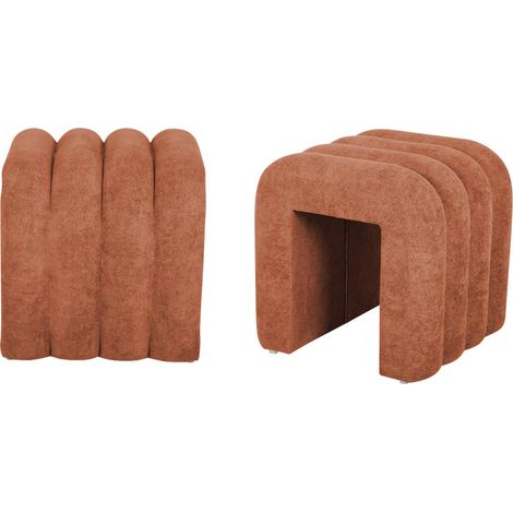 sweeek - 2er-Set zeitgenössische Hocker mit Stoffbezug