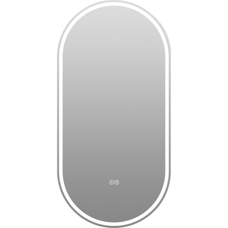 Miroir mural ovale intelligent sans cadre 60x120 cm avec éclairage LED et anti-buée (1/5)
