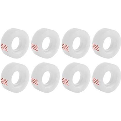 Ruban adhésif transparent pour bureau forte adhérence 8 rouleaux, 18 mm x 12 m (1/5)