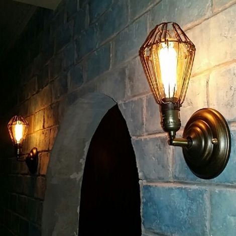 Applique Murale Industrielle,Lampe Murale Retro,E27 Vintage Interieur Lampe,douille réglable abat-jour ,pour Maison de Café Loft Cuisine Salon et chambre d'htel (ampoules non comprises) (Bronze) (1/4)