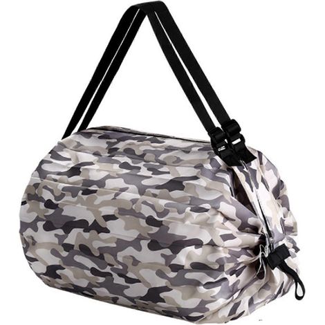 Sac de courses pliable en toile Oxford, grand format, réutilisable et polyvalent, conception repliable pratique pour le marché et les achats quotidiens (1/5)