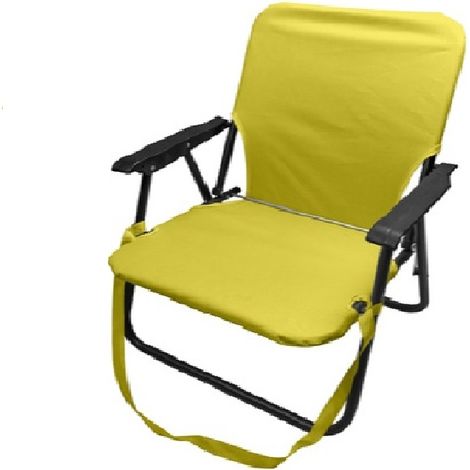 Sedia da Spiaggia e Campeggio Pieghevole con Braccioli Tracolla per Trasporto Resistente Fino a 100kg Tessuto Oxford 600D Spiaggina Pratica - colorigenerali: GIALLO