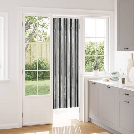 vidaXL Tenda per insetti in chenille Grigio e Nero 56 x 185 cm 100% PP