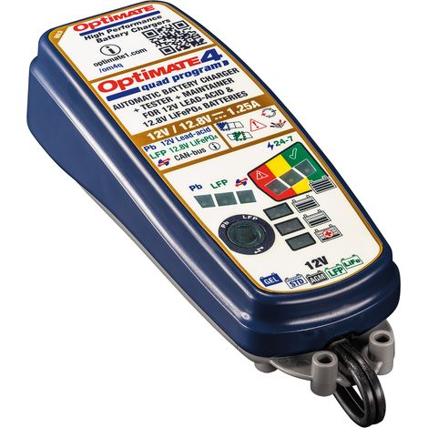 CARICABATTERIE OPTIMATE 4 QUAD PROGRAM PREMIUM EDITION PER BATTERIE DA 12V/ 12.8V 1.25A