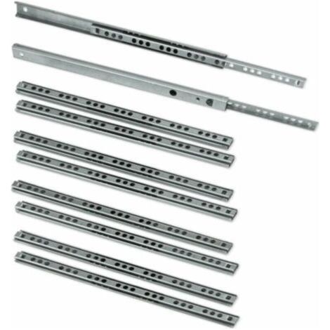 Schubladenschienen, 5 Paar (10 Stück), Kugellagerführungen, Auszugsschienen, 17 mm x 278 mm, verzinkt