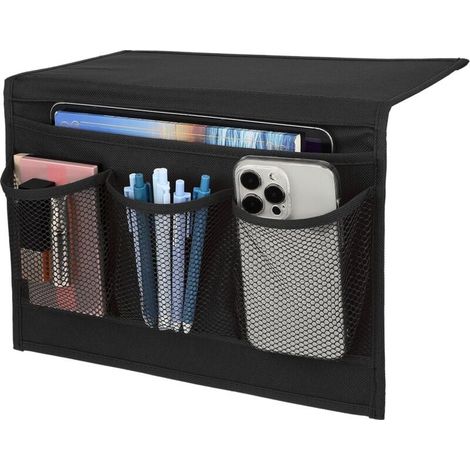 Sacs de rangement pour table de chevet, étagère de rangement murale portable à 4 poches, imperméable, pour salons, canapés et tables de chevet (1/5)