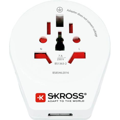 Adaptateur monde vers Royaume-Uni avec USB SKROSS 1500267 (1/4)