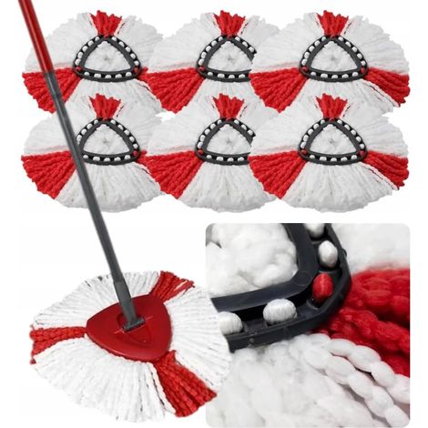 Wischmopp Ersatzköpfe aus Mikrofaser 6 Stück - Kompatibel mit Vileda Wischmopp Leifheit Bodenwischer Ersatzbezug - Mopp zum Bodenwischen Ersatz mit Dreiecksform, Mop Bezug Maschinenwaschbar
