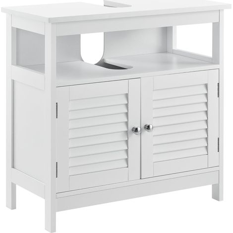 Mobile da bagno sottolavabo mobiletto sottocontenitore 3 superfici portaoggetti 60 x 60 x 30 cm MDF laccato bianco 030000780