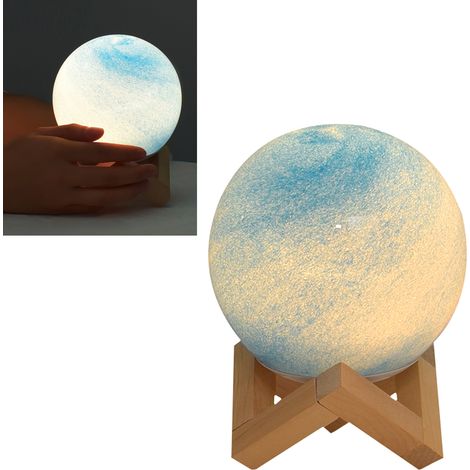 Lampe de chevet décorative en verre, motif planète, avec télécommande, lumineuse et télécommande colorée et innovante, idéale pour les chambres d'hôtes. (1/5)