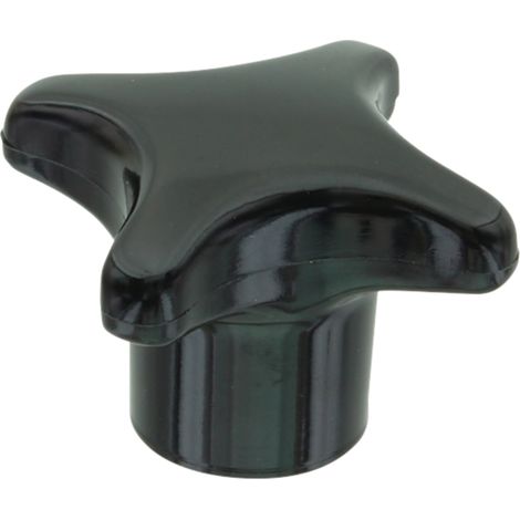 Pomello a stella nero con manicotto filettato M10 DIN 6335 x1 pz. (1/2)