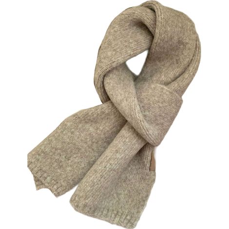 Sciarpa trendy color latte, tessuto felpato, color avena