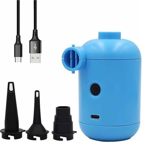 Elektrische Mini-Poolpumpe, tragbare USB-Camping-Luftpumpe, schnelles Aufblasen und Ablassen der Luft, 3-Düsen-Pumpe für aufblasbares Poolspielzeug. Gu.B/bon (1/5)