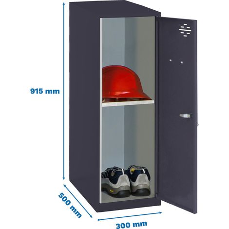 SimonRack Armadietto Spogliatoio Metallico Piccolo, 915x300x500 mm, Armadietto con Chiave, Antracite - Simonlocker