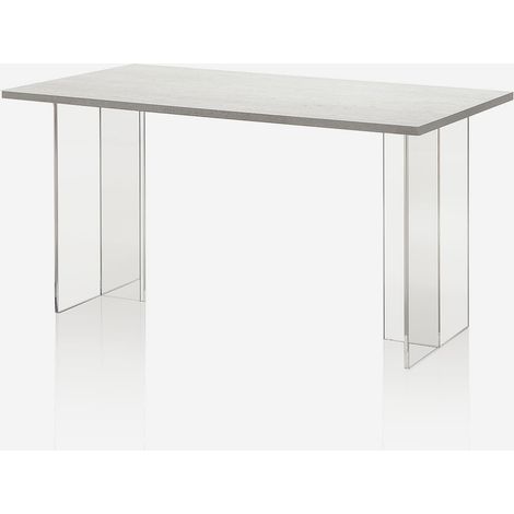 Moderner rechteckiger Esstisch aus MDF, 140x80 cm, Design Nilo - Weiß
