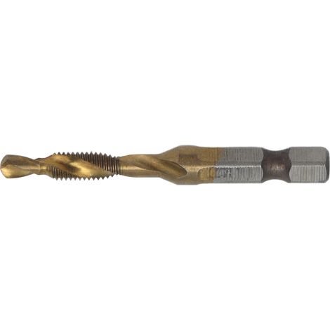Foret taraudeur M5 à queue hexagonale revêtu de titane, foret combiné pour filetage métrique pour le travail du bois (1/5)