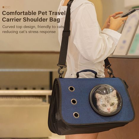 Sac à main de transport pour chat, sac à bandoulière confortable pour animaux de compagnie, approuvé par les compagnies aériennes, pour chats, petits chiens de moins de 13lb (1/5)