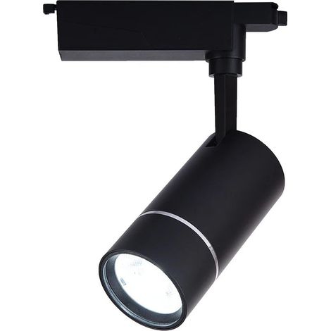 Faretto LED su Binario Monofase 30W Nero, Spot Orientabile in Alluminio 2700 Lumen Luce Fredda 6500K, Luce Naturale 4000K per Interni - Colore della luce: Luce fredda