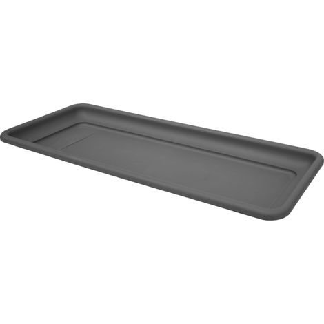 SOTTOVASO FIORIERA RETTANGOLARE ''MAX'' CM 60 COLORE ANTRACITE