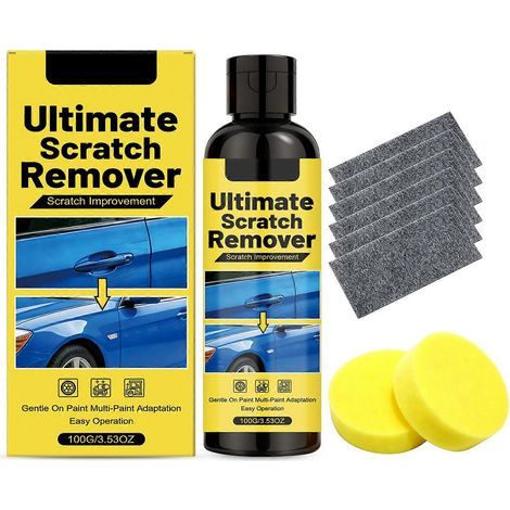 Effaceur de rayures - Éliminez toutes les rayures de votre voiture en 60 secondes, pâte de polissage express pour rayures profondes, kit de polissage pour toutes les couleurs de peinture (1/5)