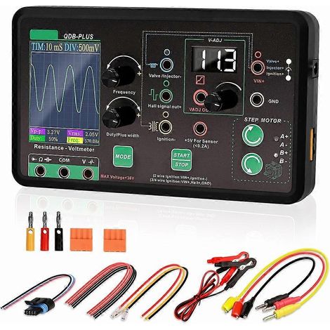 QDB-PLUS Kfz-Diagnosegerät Oszilloskop PWM-Generator Multimeter Schrittmotortester Magnetventiltester (1/4)