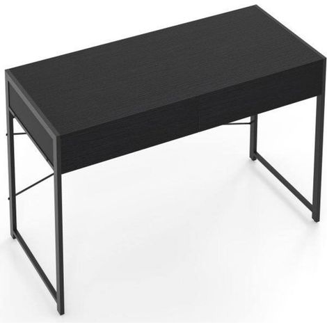 Pour Chambre et Petit Espace Travaillez Efficacement avec ce Bureau d'Ordinateur Compact 2 Tiroirs Coiffeuse Noir (1/5)