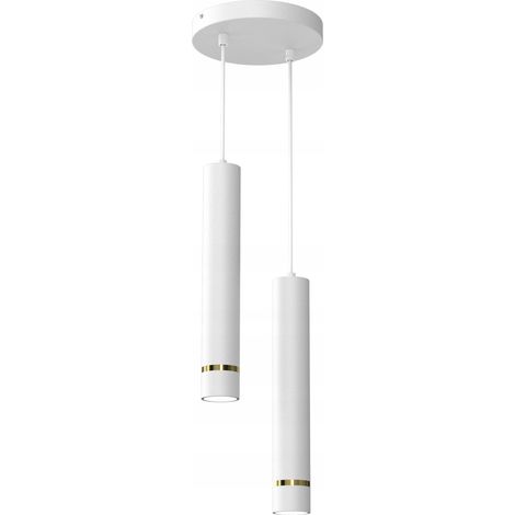 Hängende Deckenleuchte mit Röhrenüberhang, Metall, GU10 LED-Eiszapfenfassung, 2-flammig (1/4)