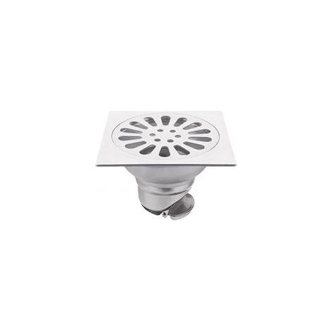 Drain de sol carré inox avec grille et passoire, siphon de sol anti odeur pour douche, salle de bain et cuisine